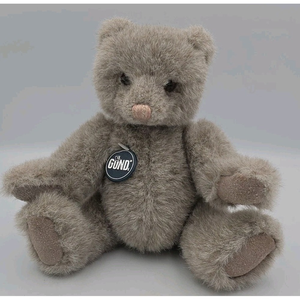 Vintage Gray 1986 Limited Edition GUND Collector's Bear Stuffed Plush Animal